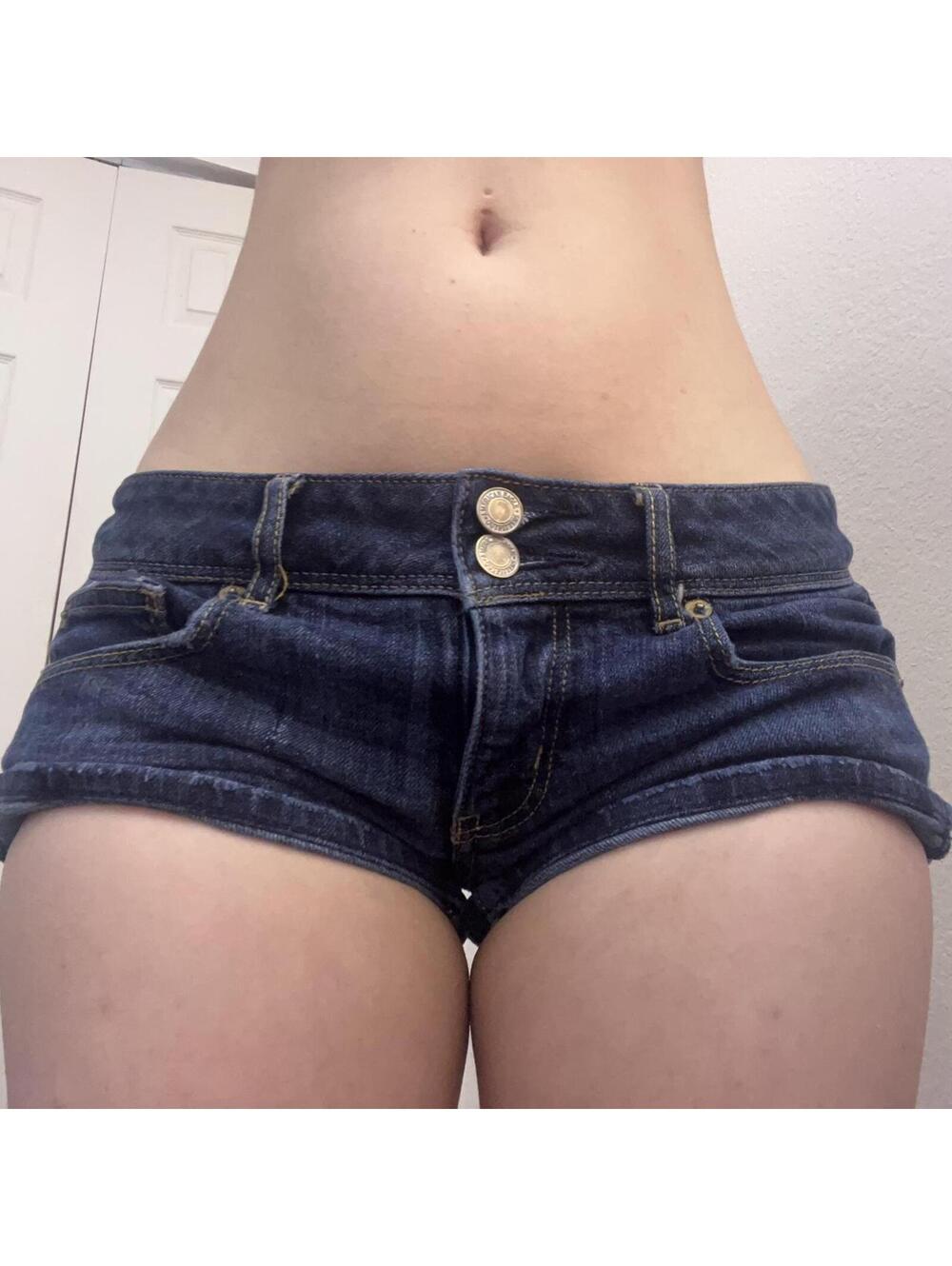 ultra low rise mini denim shorts